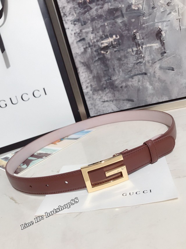 Gucci經典女士皮帶 370717 古奇方扣牛皮腰帶  jjp2039